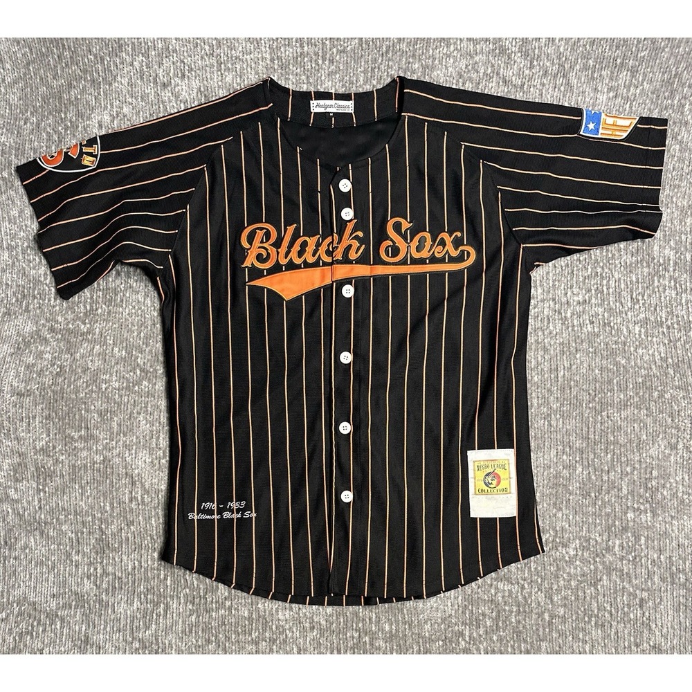 Headgear NL Classics Baltimore Black Sox Jersey Black/Orange Striped Medium